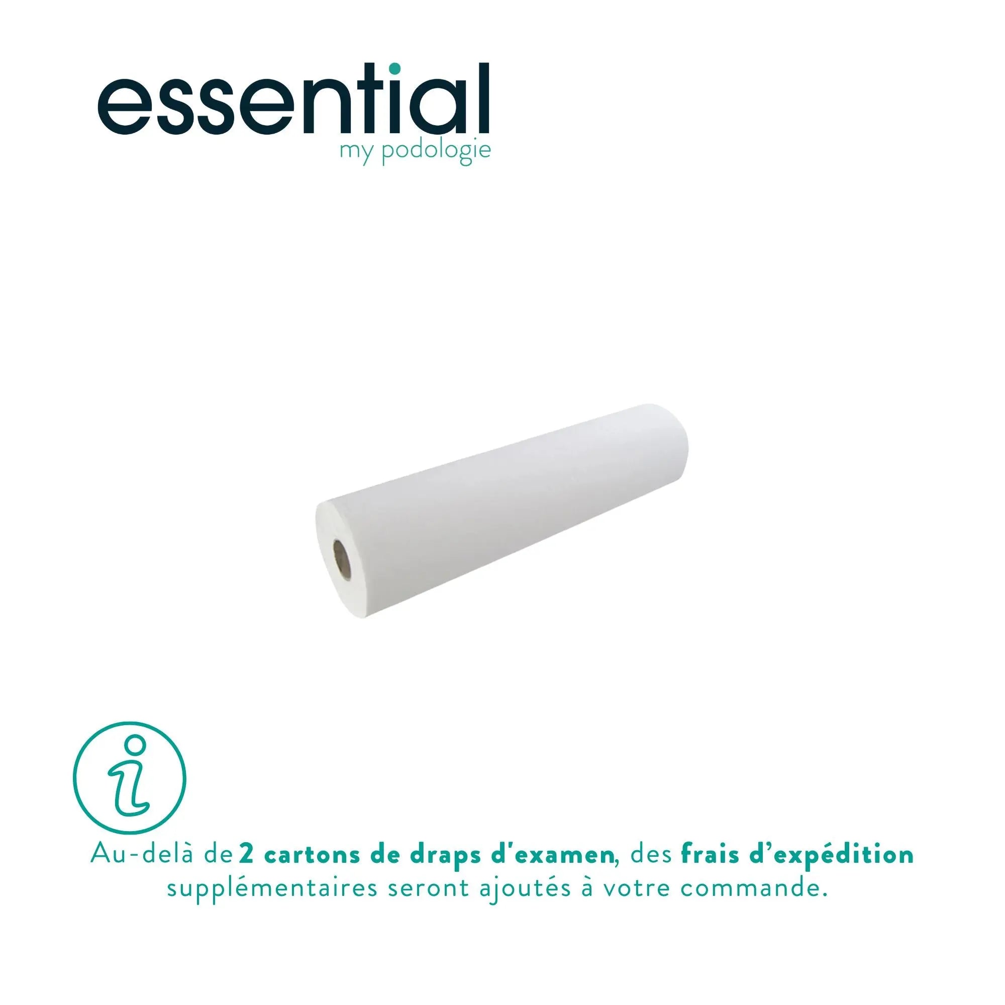 12 rouleaux Draps d'examen blancs - 132 formats - 2 Plis lisses Essential 