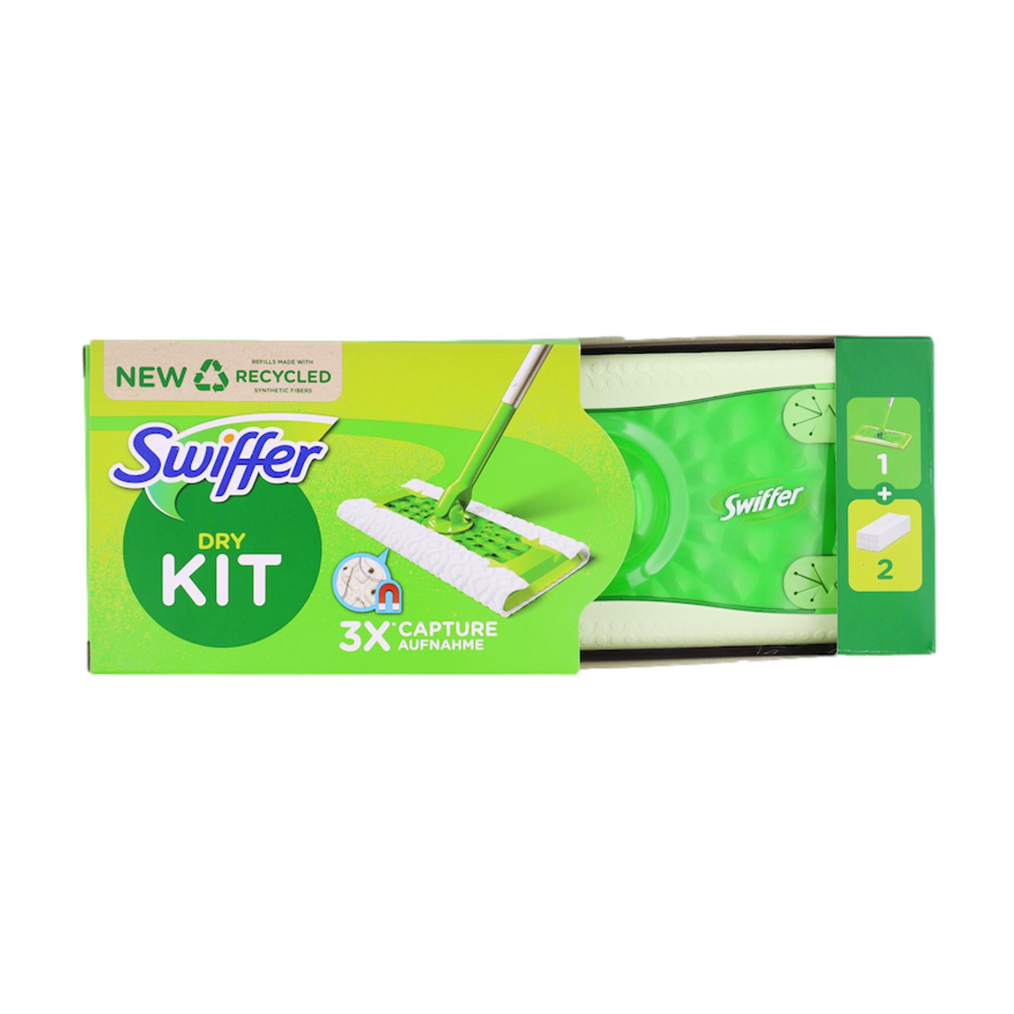 Dry Kit - Capture 3X plus - Lingettes recyclées - Swiffer