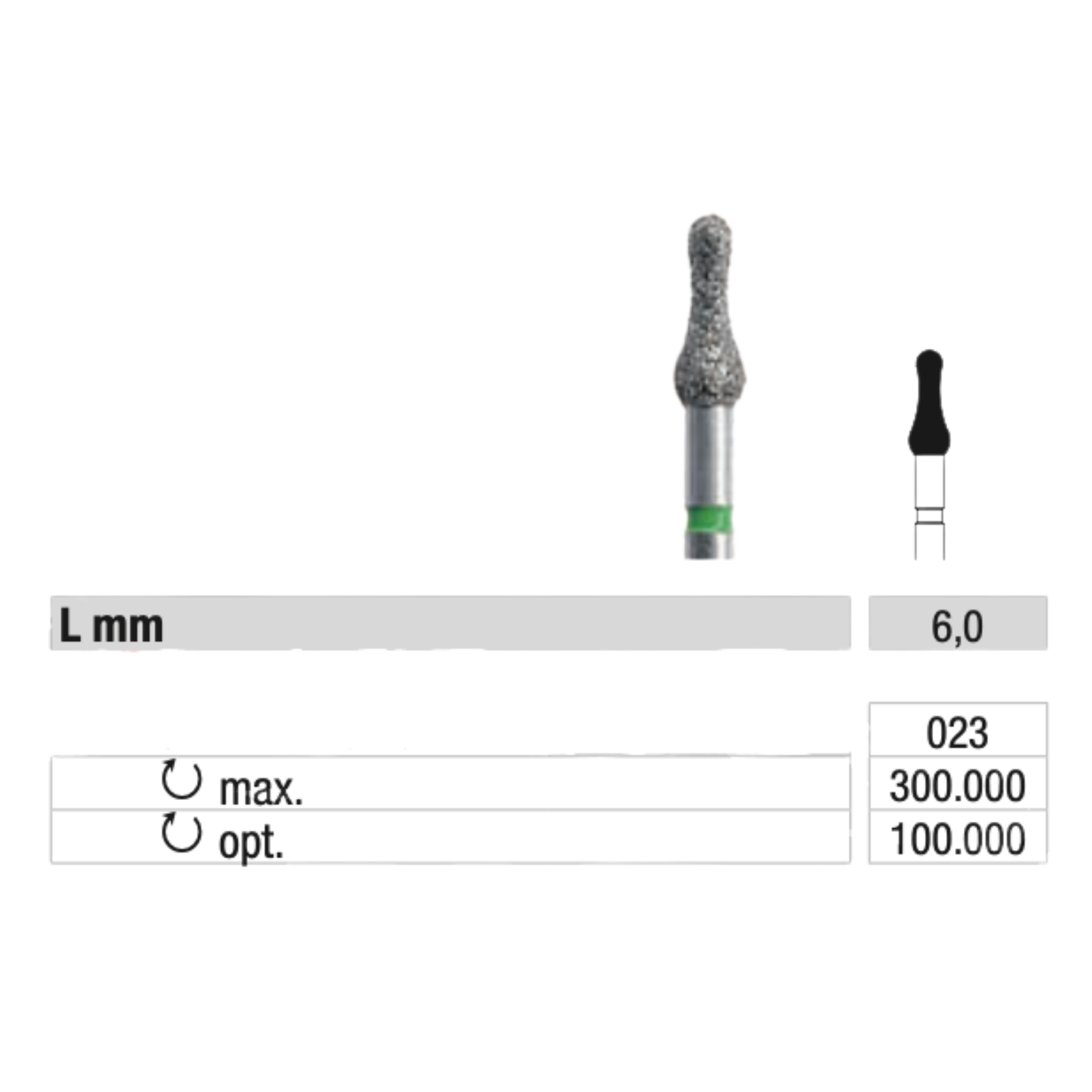 Fraise 370 Diamant - Elimination des callosités et traitement grossier des ongles - 2,3 mm