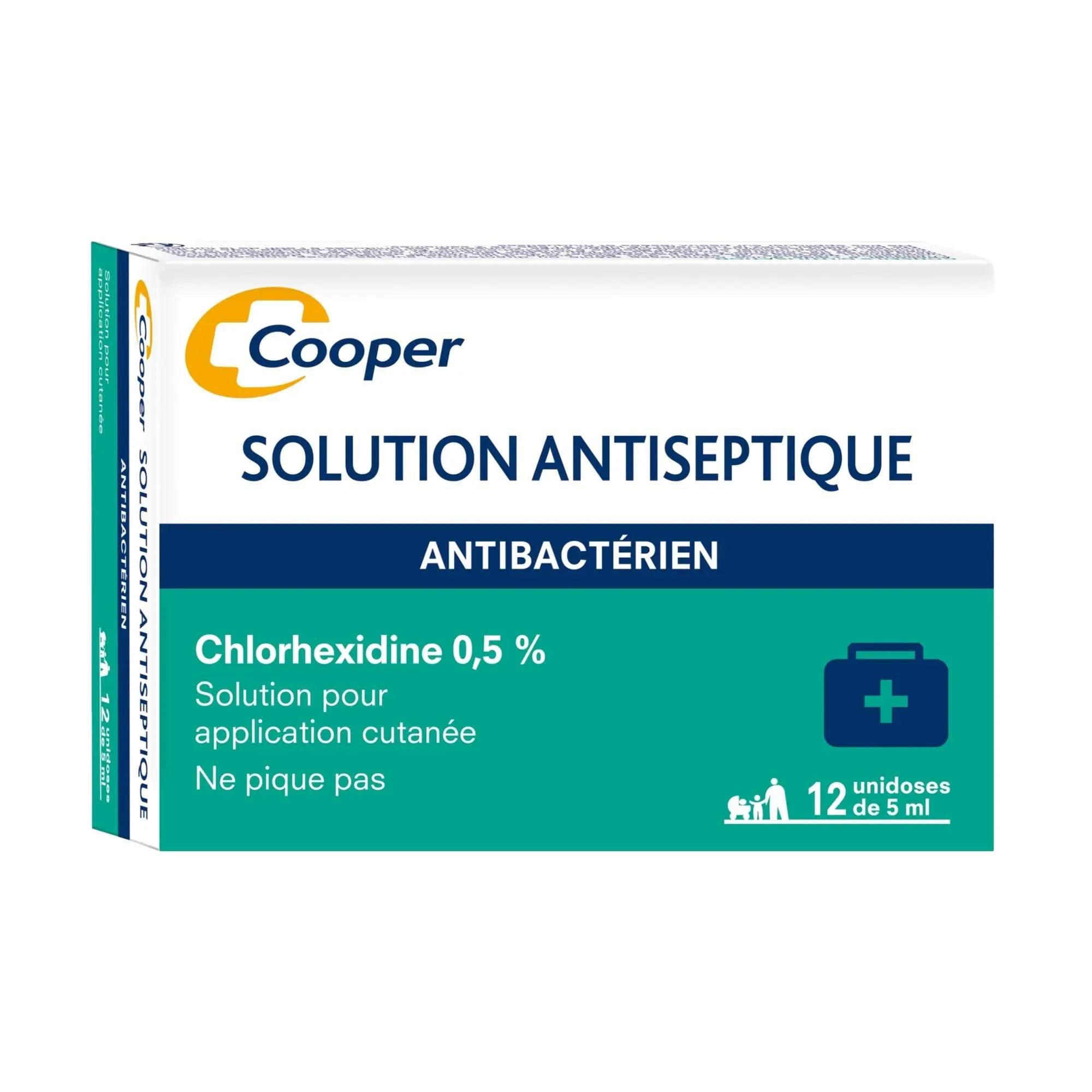 Chlorex 0.5% antiseptic box of 12 single doses of 5ml - Cooper