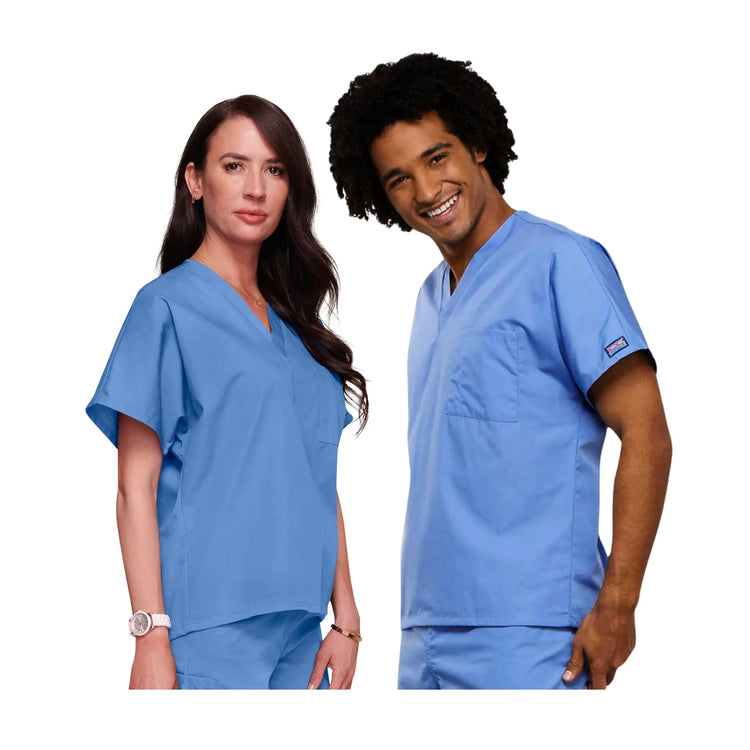 Biarritz - Tunique médicale - Col V - Unisexe - Cherokee Cherokee Authentic Workwear  Bleu-Ciel-3XL