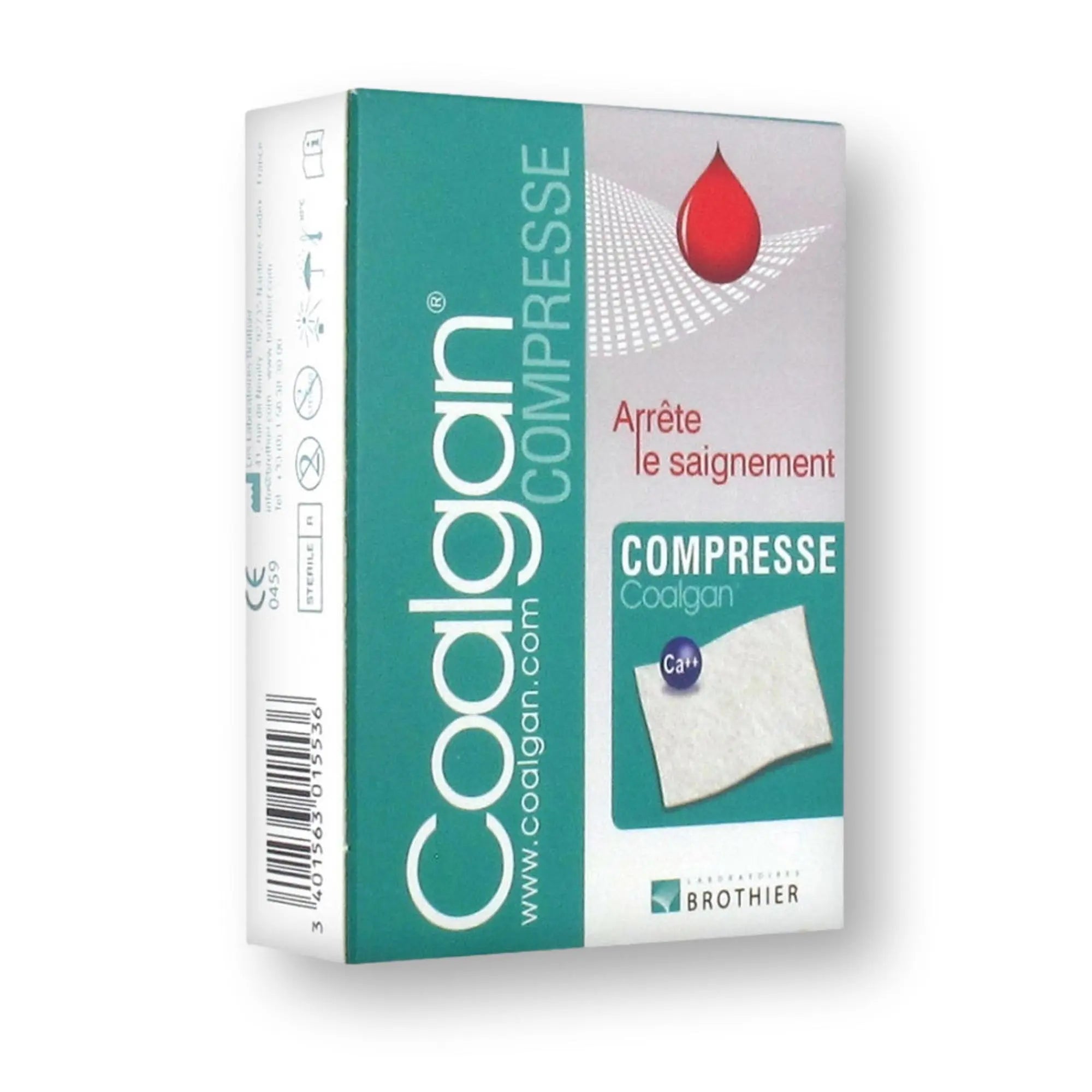 Coalgan stops bleeding - 5 Compresses - 3 x 5 cm - Brothier Laboratories