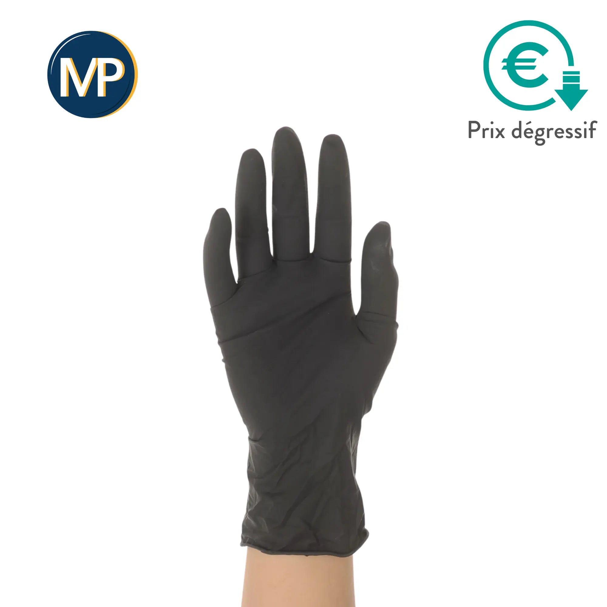 Gants d'examen - Latex Noir - Sans poudre - Boite de 100 - My Podologie MP 