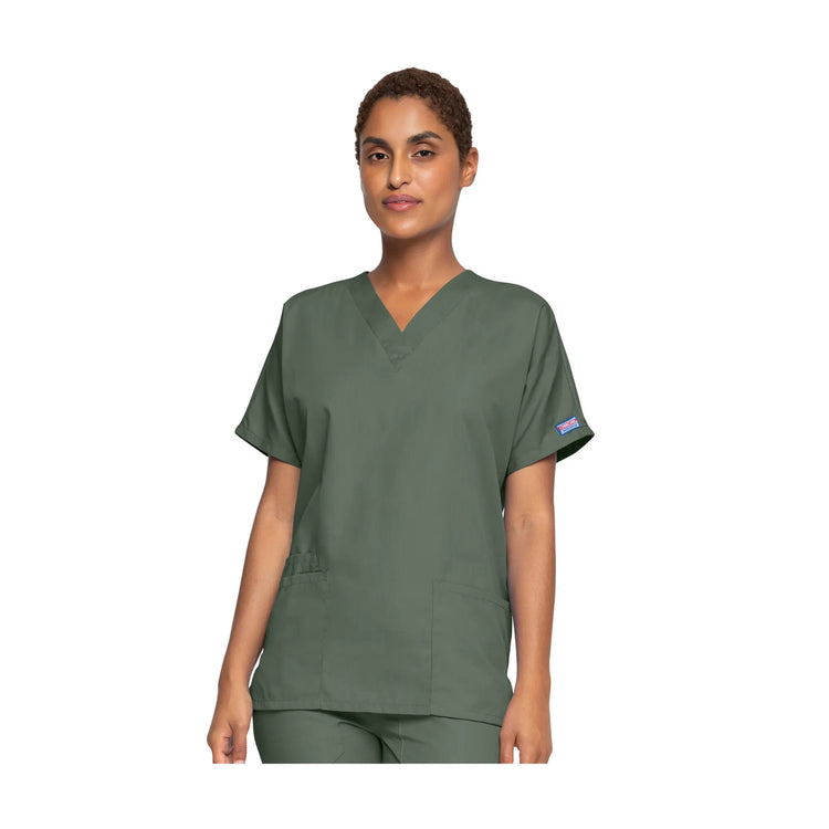 Guéthary - Tunique médicale - Col V - Manches courtes - Femme - Cherokee - Couleur 1 Cherokee Authentic Workwear  Olive-XXXL