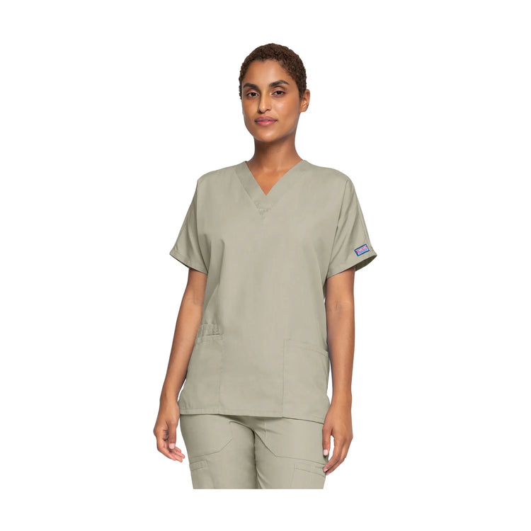 Guéthary - Tunique médicale - Col V - Manches courtes - Femme - Cherokee - Couleur 2 Cherokee Authentic Workwear  Beige-XXXL