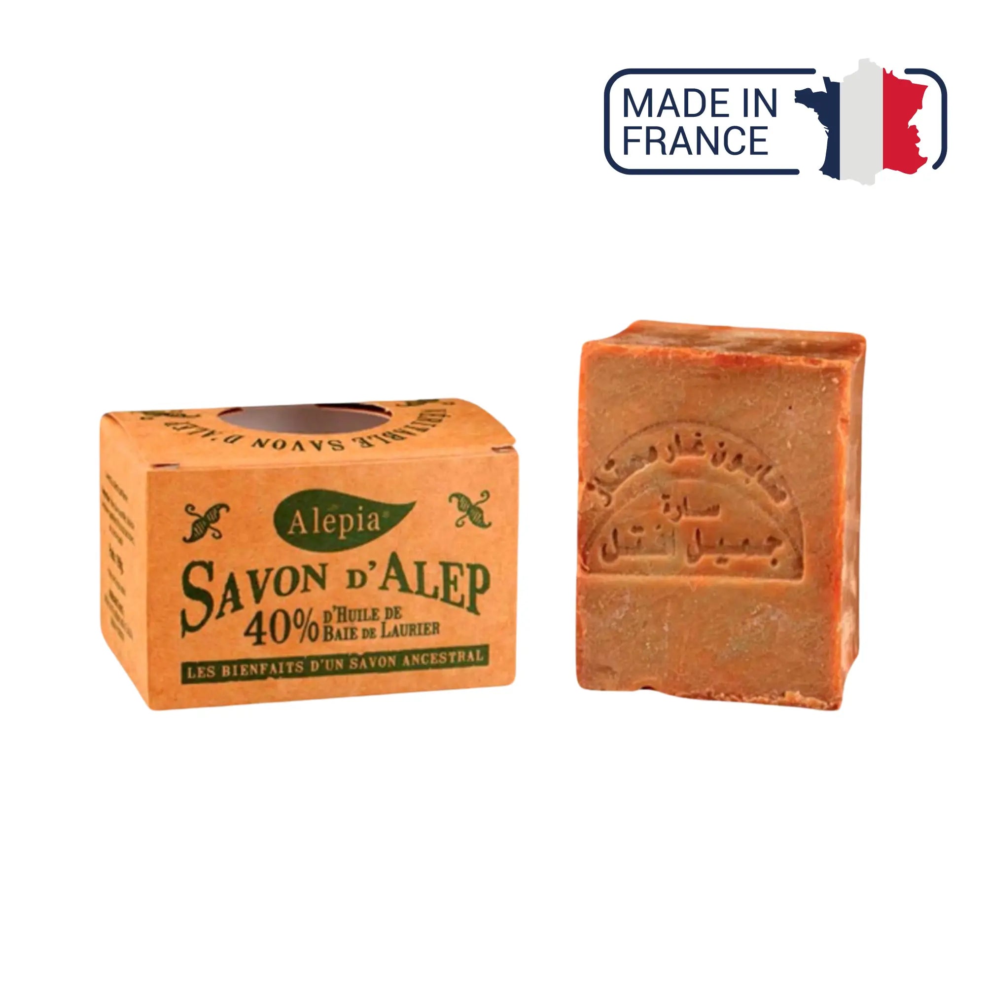 Savon d'Alep 40% de baie de Laurier - 190 g - Alépia Alépia